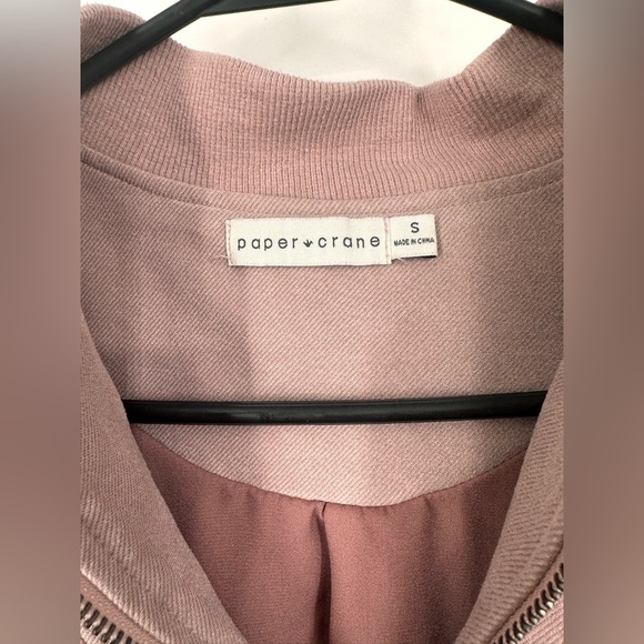 Paper Crane Zip Front Tri-Color Bomber Jacket - Picture 4 of 5